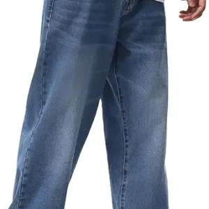 Men's Denim Cotton Oversized Loose Baggy Fit Jeans Pants for Men